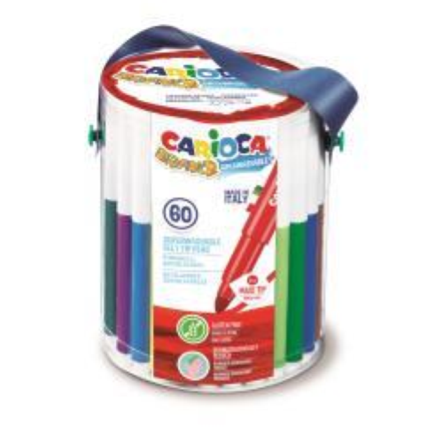 CARIOCA BRAVO BARATTOLO PENNARELLI LAVABILI ATOSSICI PUNTA MAXI COLORI ASSORTITI CONF. 60 Pz.